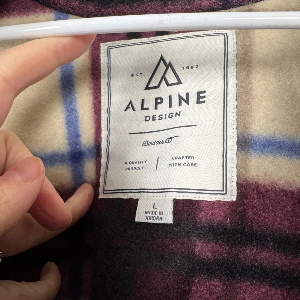 Alpine Design Women Plaid Wayfarer Fleece 1/4 Zip Pullover Shacket L Cabincore - Picture 8 of 12